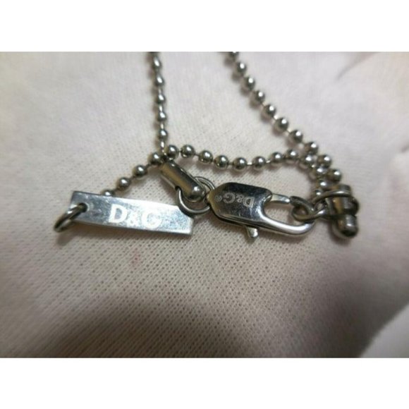 Dolce & Gabbana Red Enamel Chrome Dog Tag - Picture 3 of 7